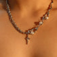 Platinum Plated Pearl Star Necklace