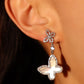 Diamond Shell Butterfly Earrings
