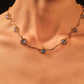 18K Real Gold Plated Multi Deep Blue Moonstones Necklace