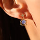 14K Real Gold Plated Moonstone Star Earrings