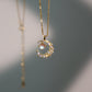 18K Gold Vermeil Moonstone Moon Necklace
