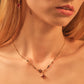 18K Real Gold Plated Garnet Diamond Cross Necklace