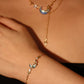 18K Real Gold Plated Moonstone Moon Star Chain Necklace