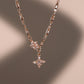 18K Rose Gold Plated Diamond Cross Necklace
