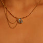 18K Real Gold Plated Diamond Moonstone Moon Necklace
