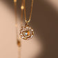 14K Real Gold Plated Moonstone Saturn Star Necklace