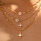 18K Real Gold Plated Diamond Cross Necklace