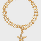 18K Real Gold Plated Diamond Starfish Necklace