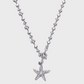 Platinum Plated Diamond Starfish Necklace