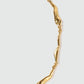 18K Gold Stainless Steel Wave Textured Necklace