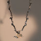 Platinum Plated Diamonds Natural Shell Moon Necklace