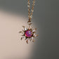 14K Real Gold Plated Purple Opal Sun Necklace