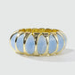 Gold Plated Blue Acrylic Bangle Bracelet