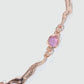 18K Rose Gold Plated Multi Purple Opal Wave Necklace