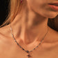 Platinum Plated Garnet Diamond Cross Necklace