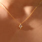 18K Gold Vermeil Blue Gem Pole Star Necklace