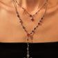Platinum Plated Red Gem Cross Lariat Necklace