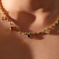 18K Gold Stainless Steel Color Gem Wave Necklace