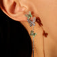 Diamond Green Butterfly Earrings