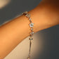 Platinum Plated Multi Diamond Flower Bracelet