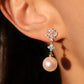 18K Real Gold Plated Diamond Flake Pearls Earrings
