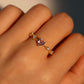 18K Gold Vermeil Pink Gem Heart Ring