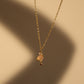 18K Real Gold Plated Pink Gem Saturn Star Necklace