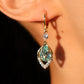 14K Real Gold Plated Blue Gem Droplet Earrings
