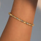 14K Real Gold Plated White Opal Diamonds Bracelet