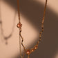 18K Real Gold Plated Pink Lavender Gem Dangle Necklace