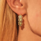 18K Real Gold Plated Green Opal Hoop Earrings