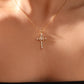 14K Real Gold Plated Heavenly Cross Necklace