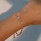 18K Real Gold Plated Multi Diamond Flower Bracelet