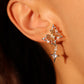 Mix Metal Butterfly Star Earrings