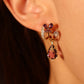 14K Real Gold Plated Purple Butterfly Drops Earrings