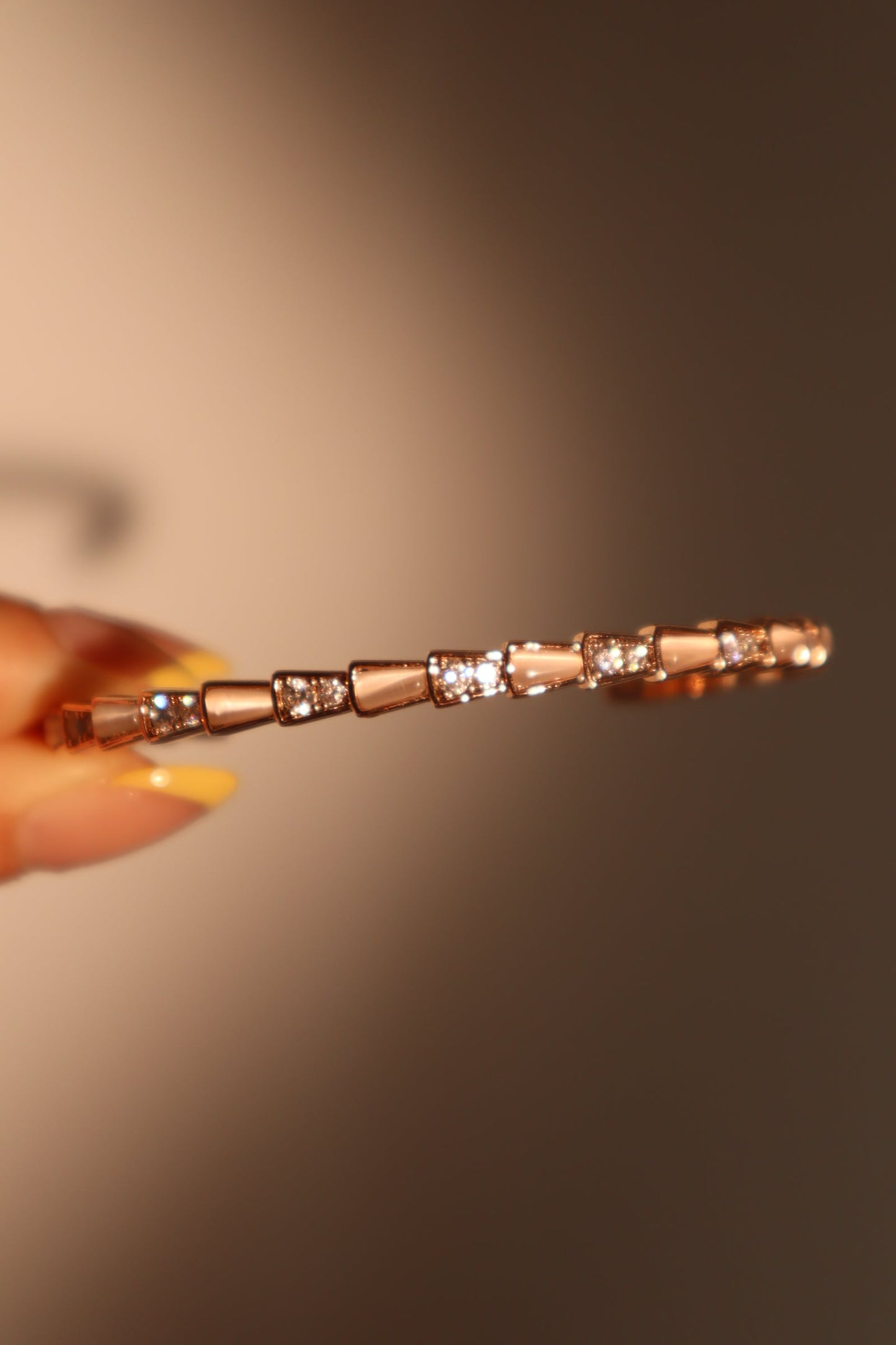 Rose Gold Plated White Opal Diamond Bracelet