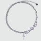 Platinum Plated Purple Glitter Gem Star Necklace