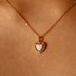 18K Gold Vermeil White Opal Heart Necklace