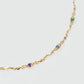 18K Real Gold Plated Multi Color Gem Wave Necklace