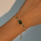 14K Real Gold Plated Emerald Butterfly Bracelet