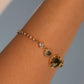 14K Real Gold Plated Emerald Butterfly Bracelet