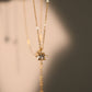 18K Gold Vermeil Blue Gem Pole Star Necklace