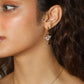 18K Real Gold Plated Moonstone Rose Moon Earrings (Pre-order)