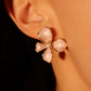 14K Real Gold Plated Enamel Flower Earrings