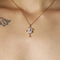 18K Real Gold Plated Moonstone Rose Moon Necklace