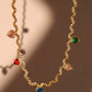 18K Gold Stainless Steel Color Gem Wave Necklace
