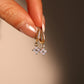 18K Real Gold Plated Blue Gem Lucky Leaf Hoop Earrings