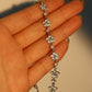 Platinum Plated Multi Diamond Flower Bracelet