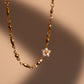 18K Real Gold Plated Diamond Flower Necklace