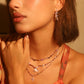 14K Rose Gold Plated Diamond Leaf Earrings